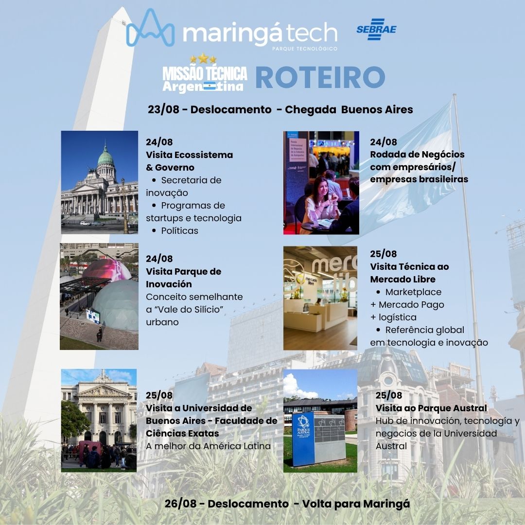 Missão Técnica Internacional levará empresários a Buenos Aires para imersão em inovação e tecnologia
